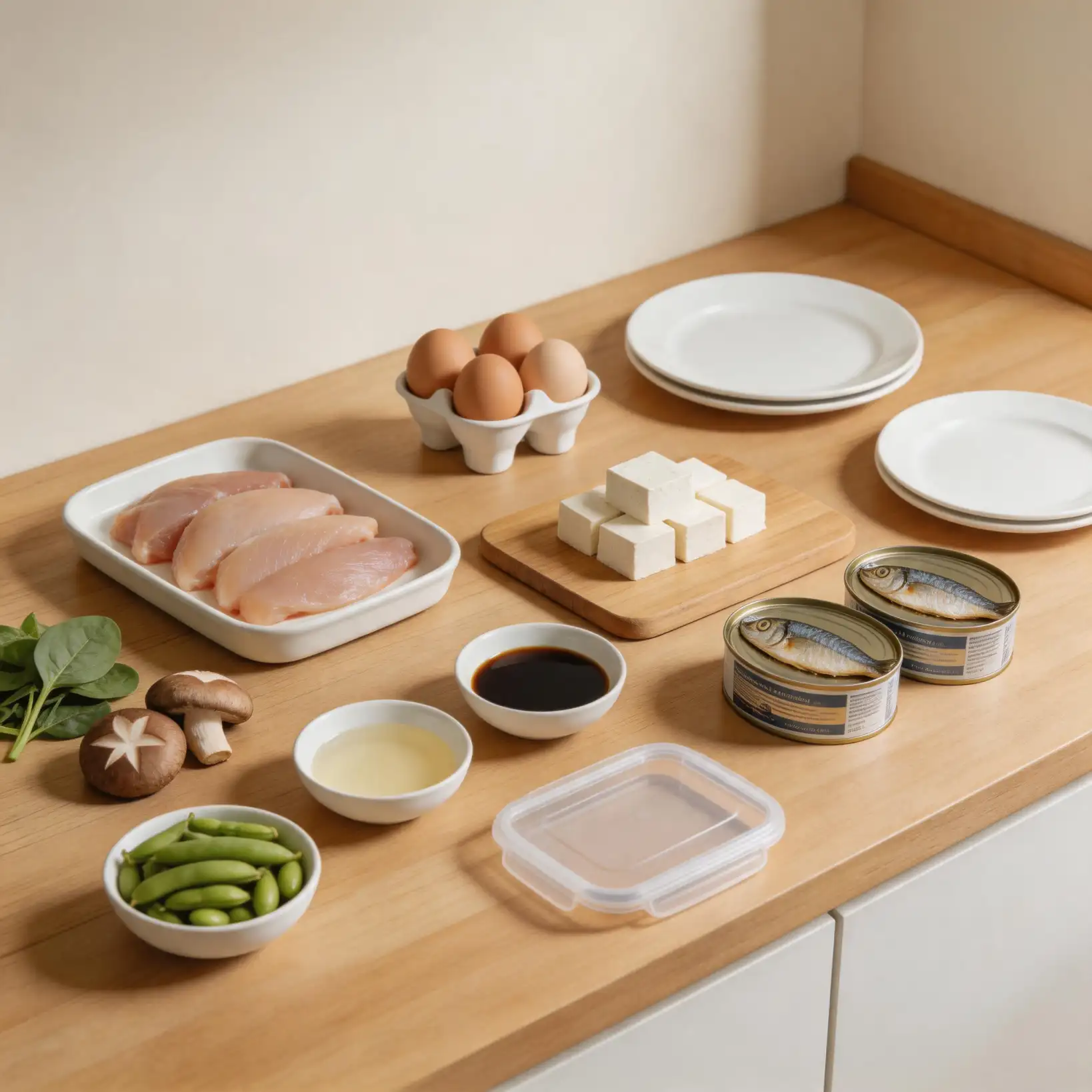 週末にまとめて作った高たんぱく朝食の作り置き容器