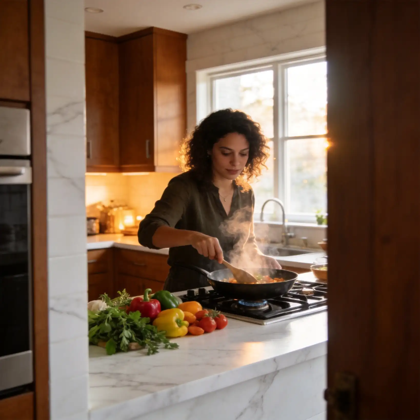 Smartphone showing AI meal planner with grocery list and budget tracker