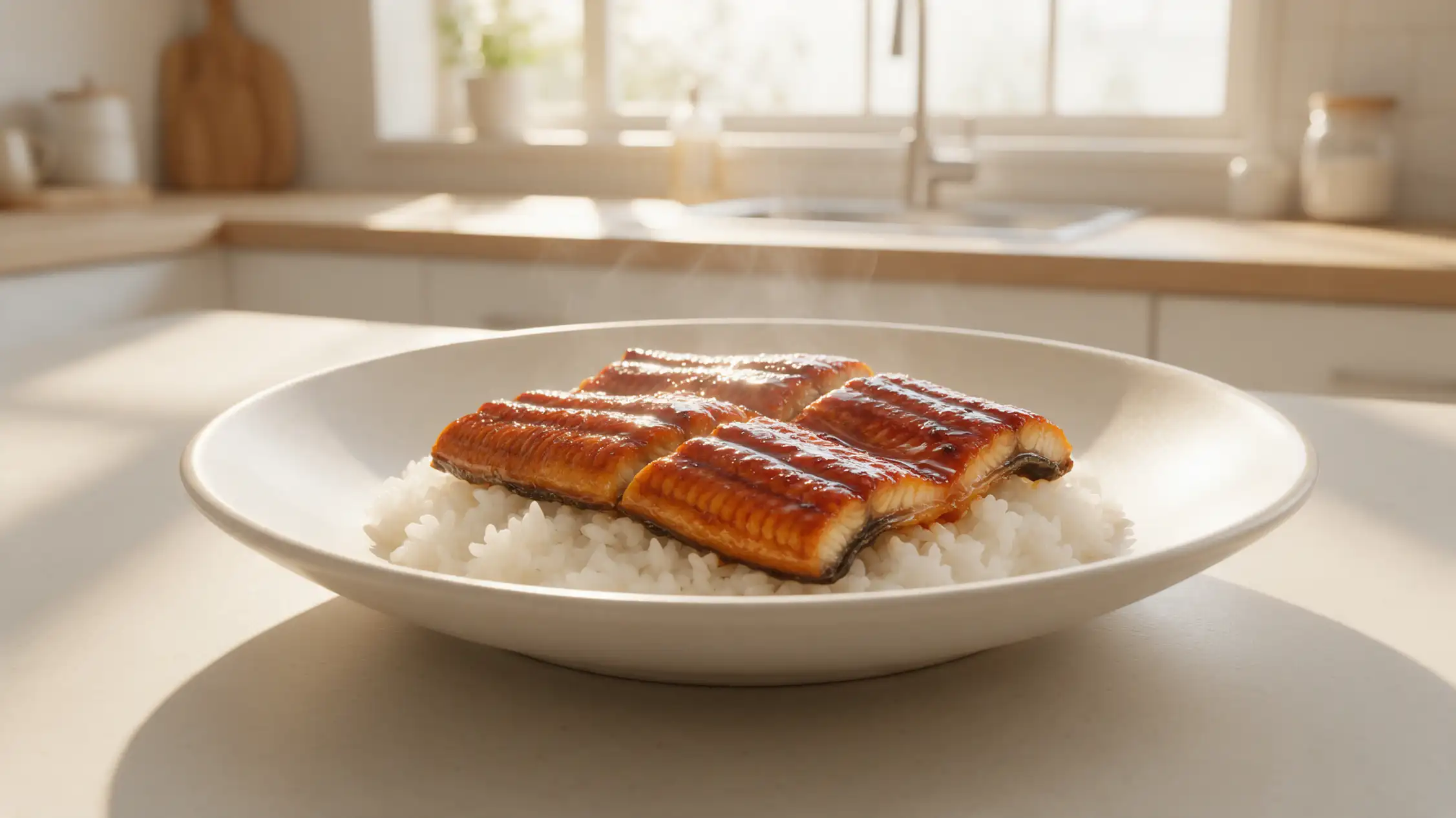 市販の蒲焼きをふっくら温めて盛り付けたうなぎ料理