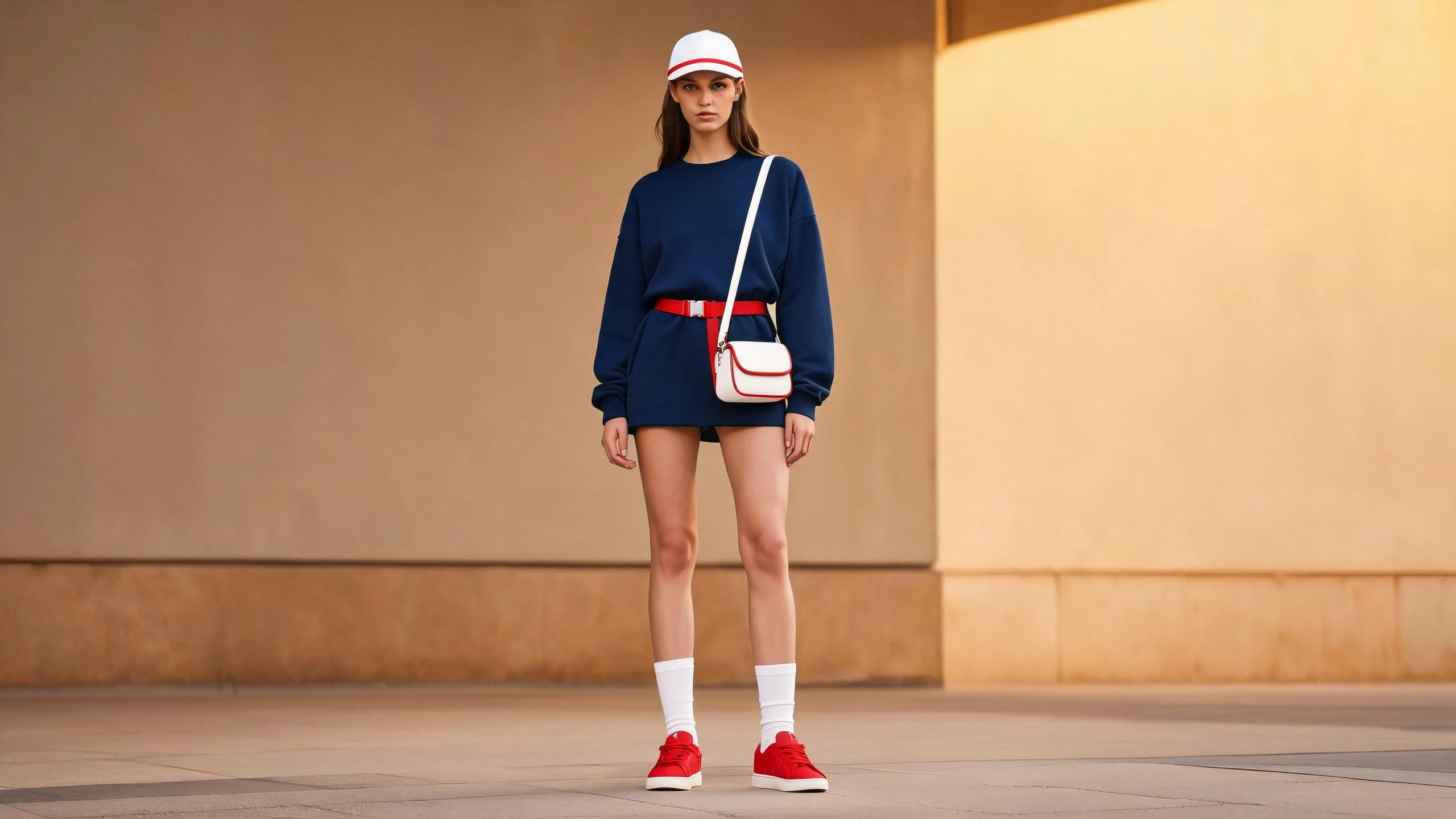 France team fan outfit showing tricolor blue-white-red sophistication