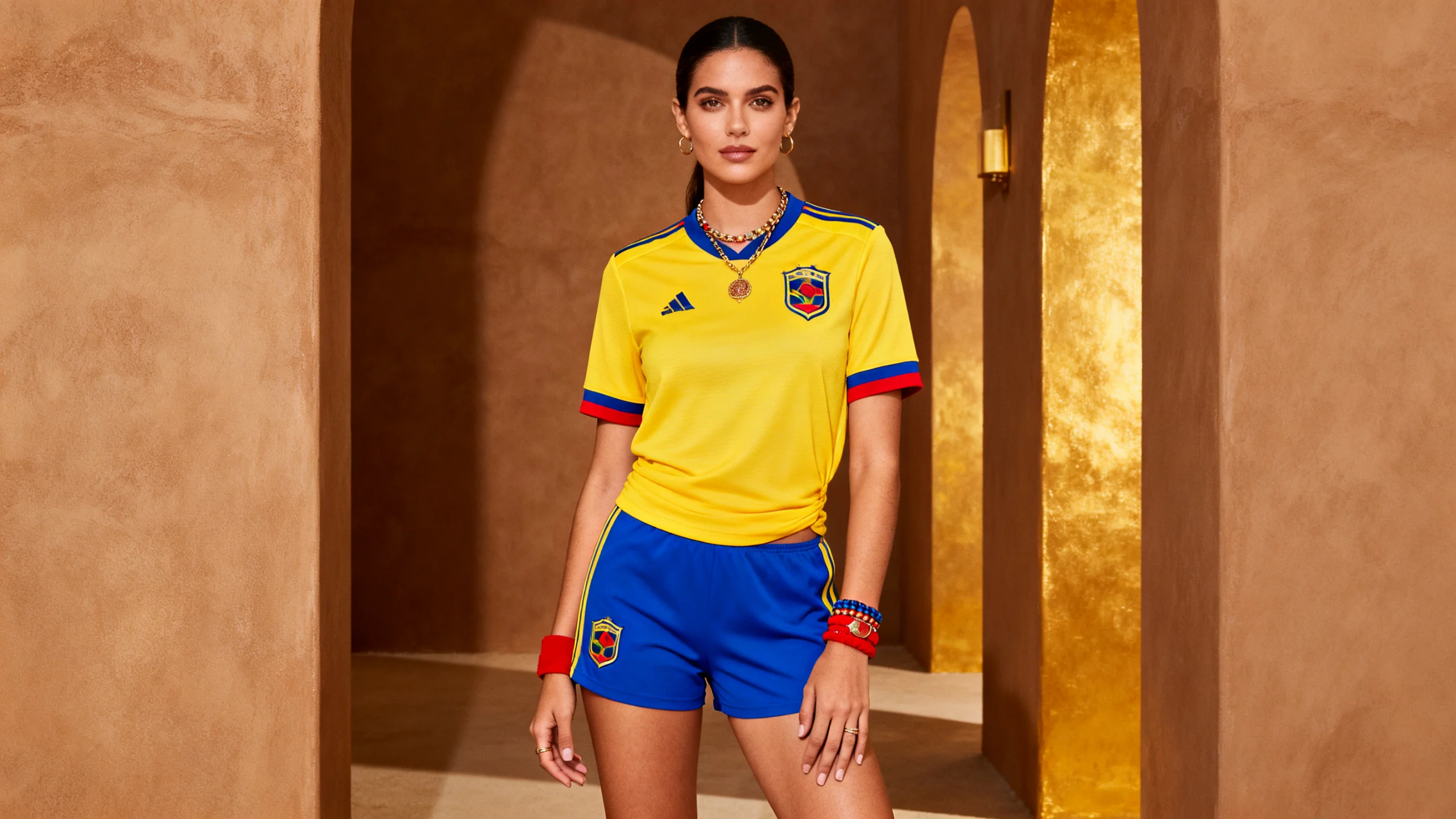 Colombia team fan outfit showing tricolor yellow-blue-red vibrance