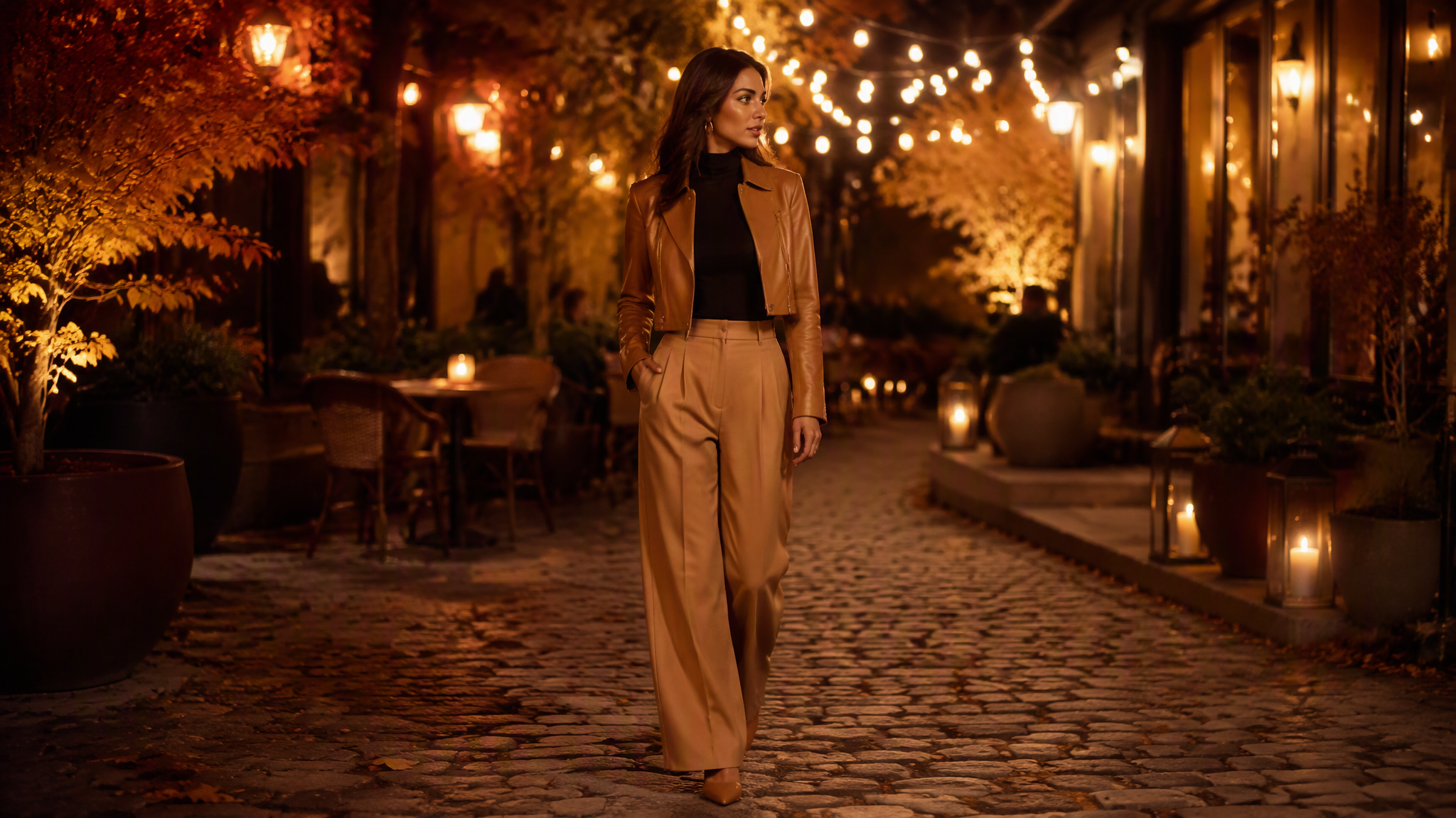 Stylish autumn date night look for concerts and evening plans