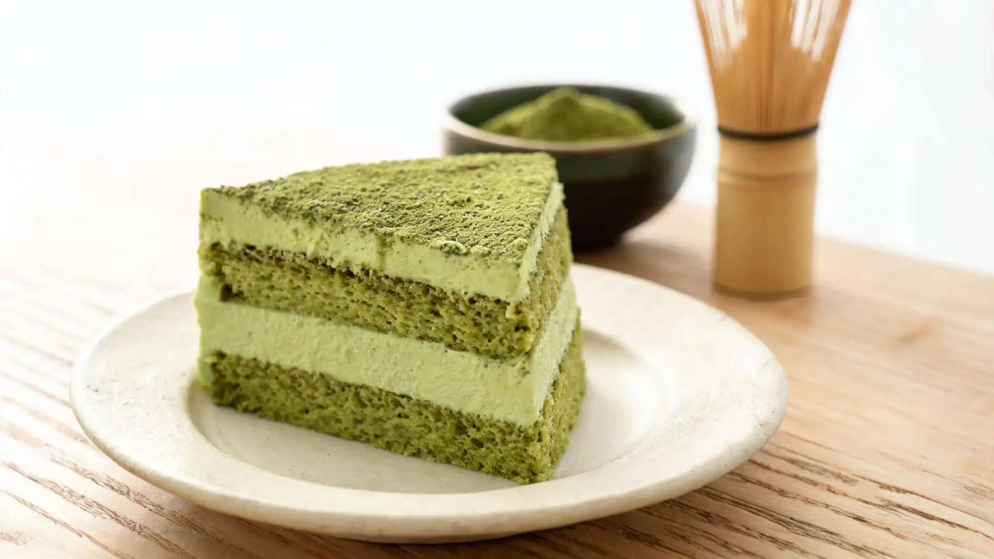 抹茶を使った和風スイーツと洋風デザートのイメージ