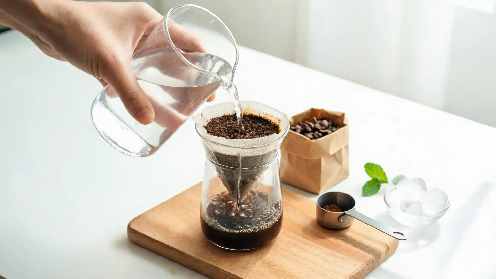 水出しコーヒーの材料と粉水比