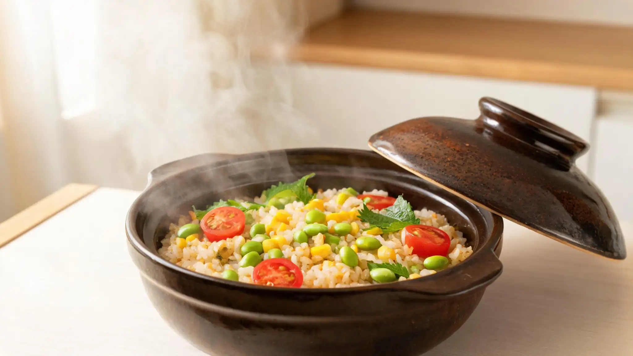 トマトとバジルの炊き込みご飯