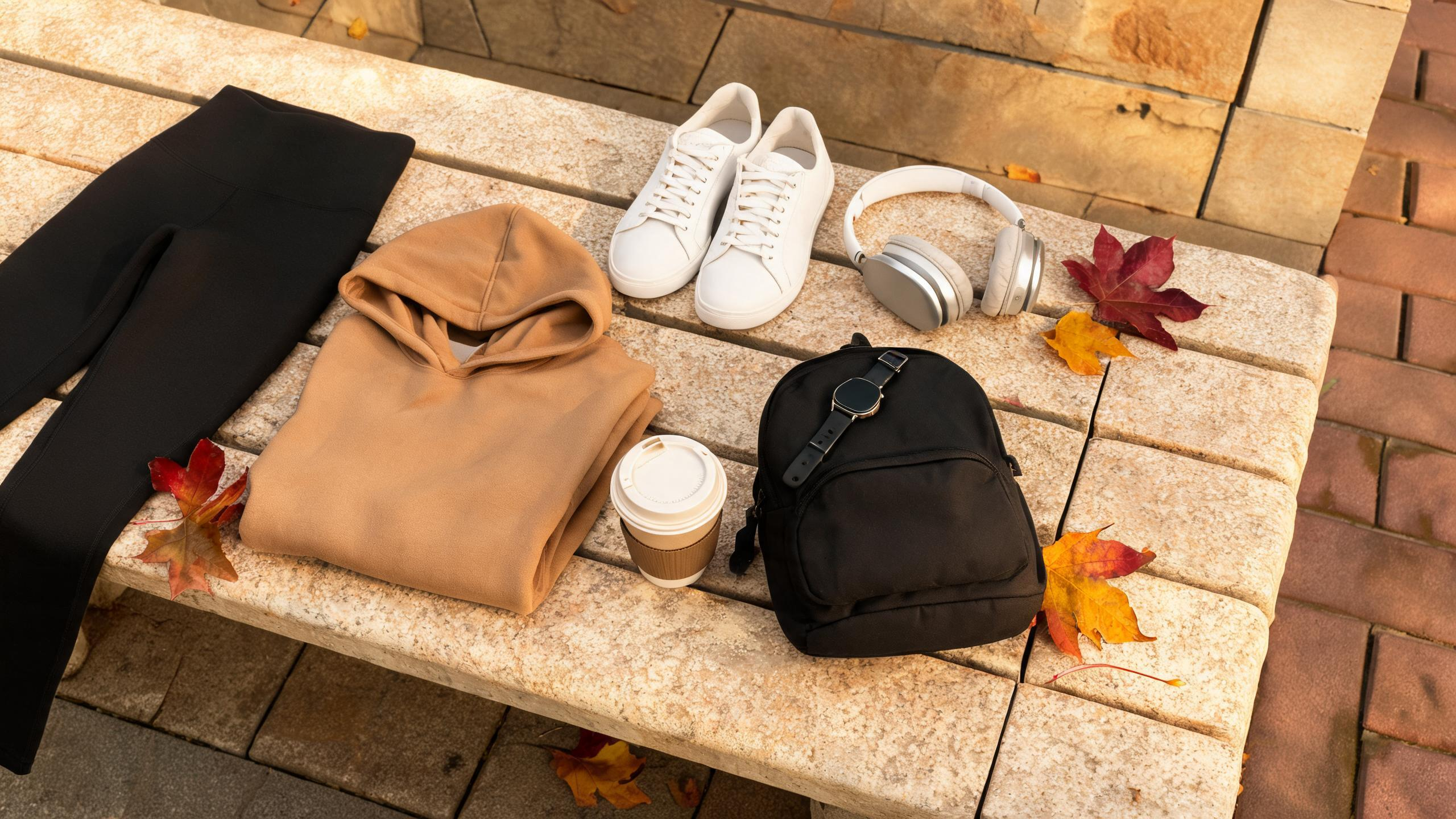 College comfy outfits 2026 with quick-dry fall college activewear and sneakers for a class-to-gym campus schedule.