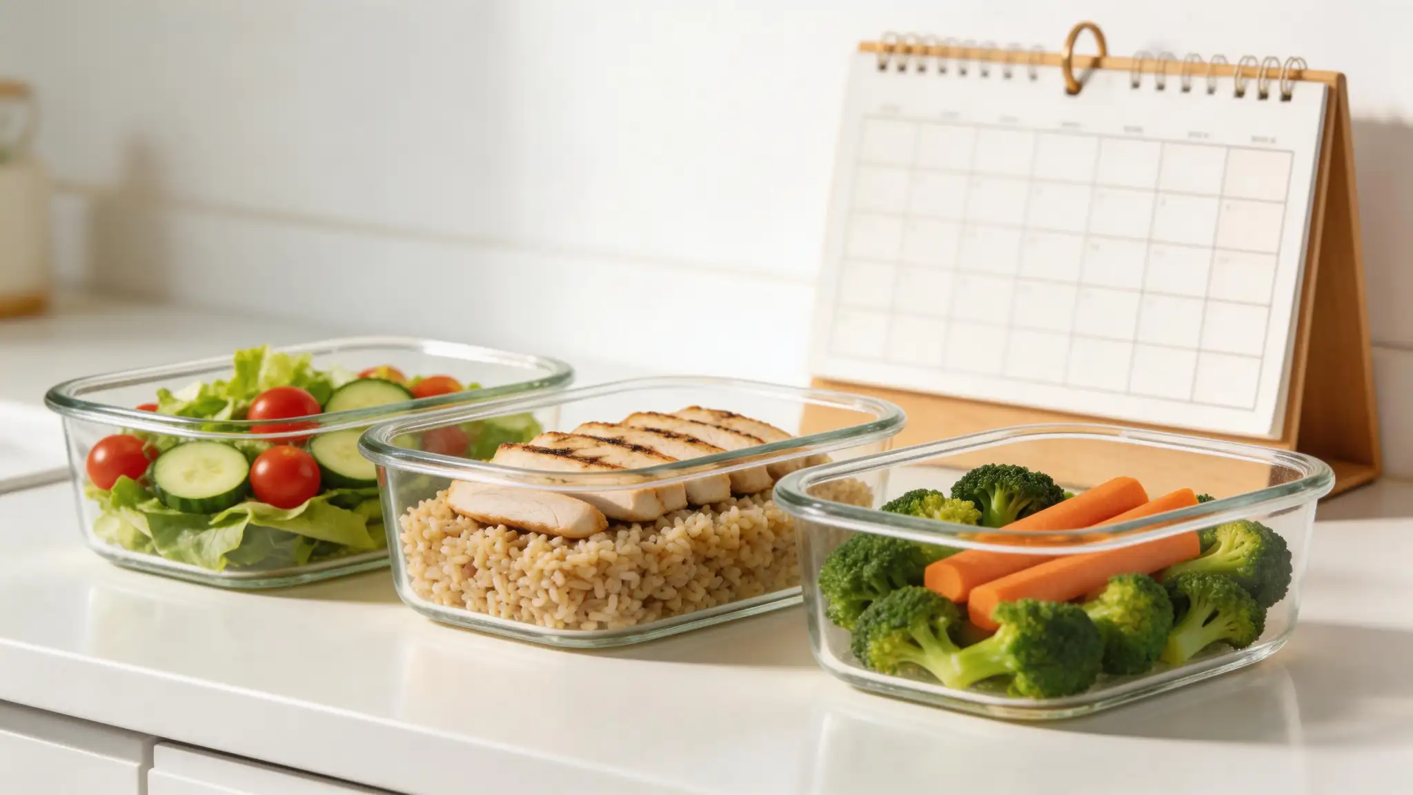 AI meal planning with organized meal prep containers