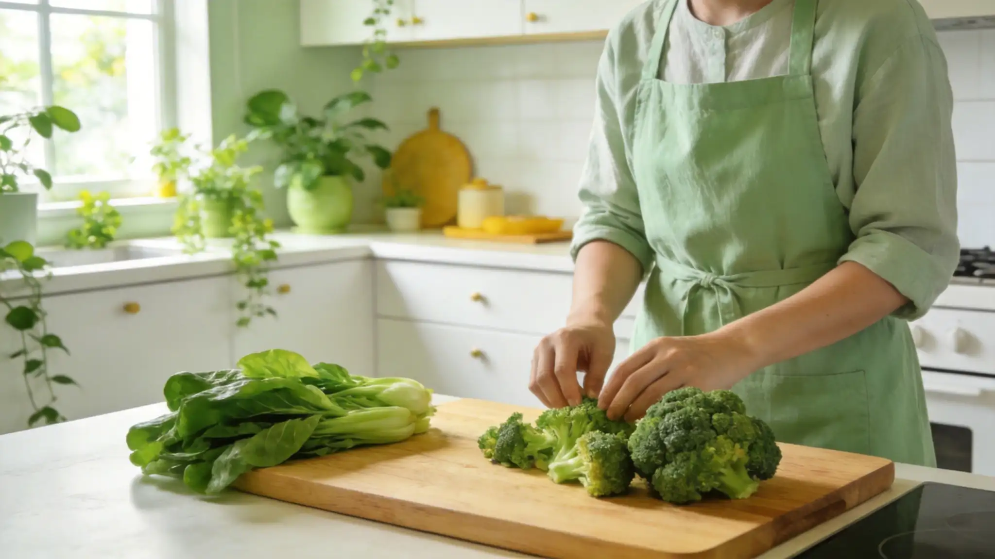 現代のキッチンで料理準備