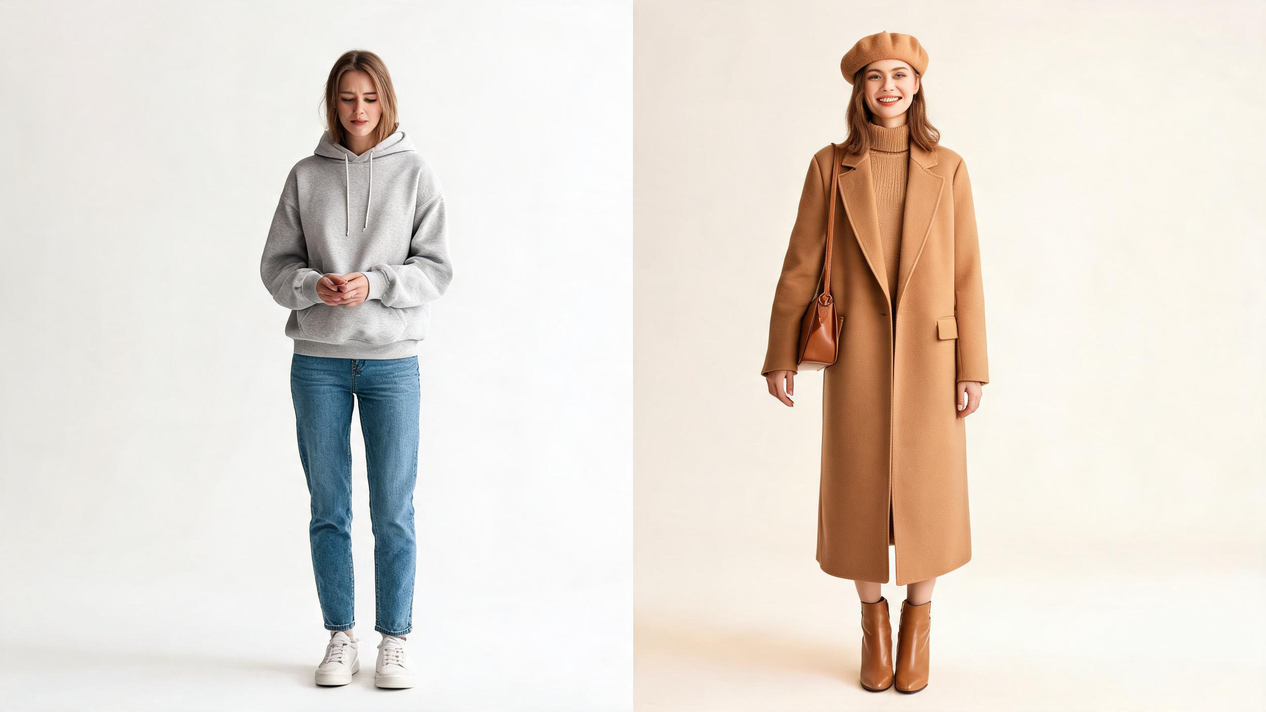 Different outfit styles for work, weekend, date night, and special occasions generated by AI