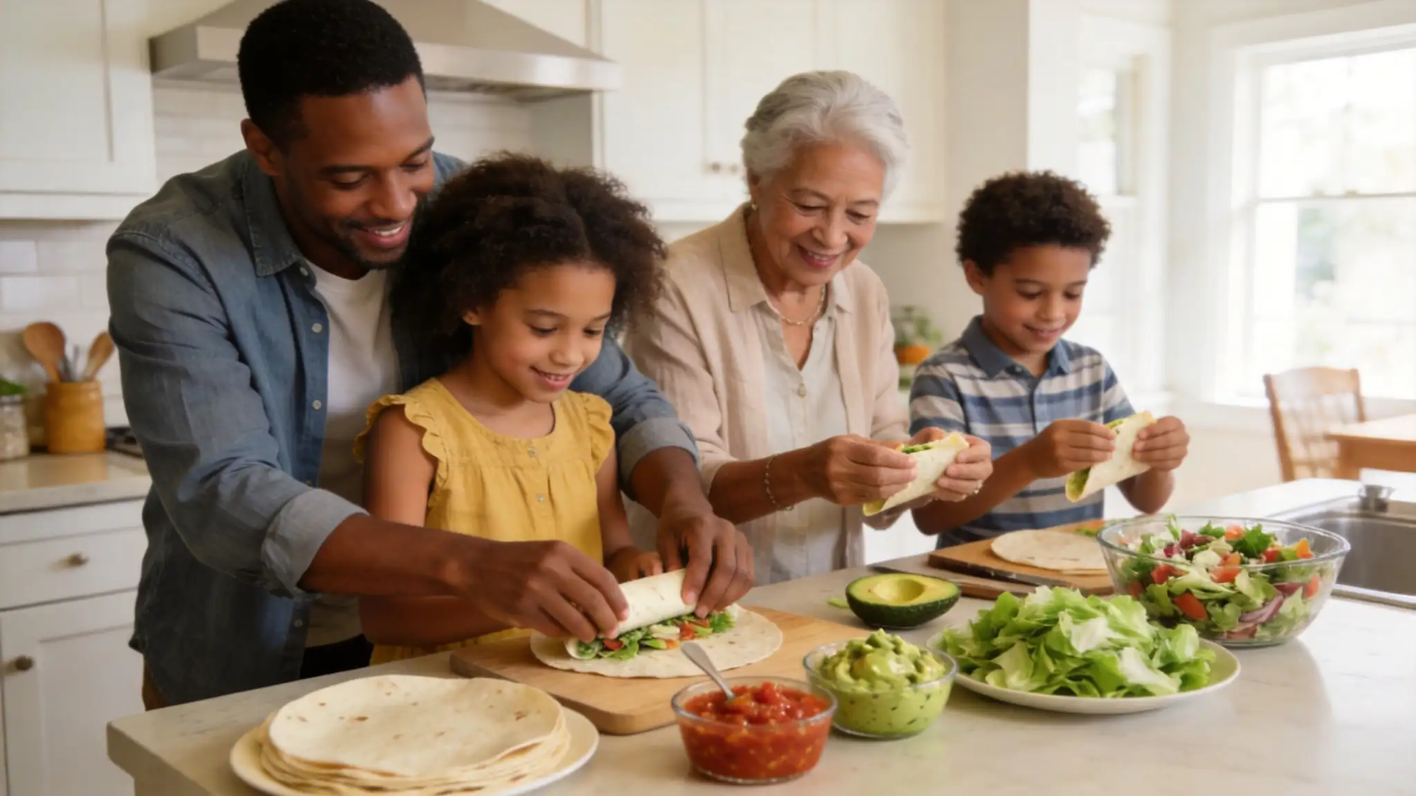 Family-friendly wraps and salads for summer dinner
