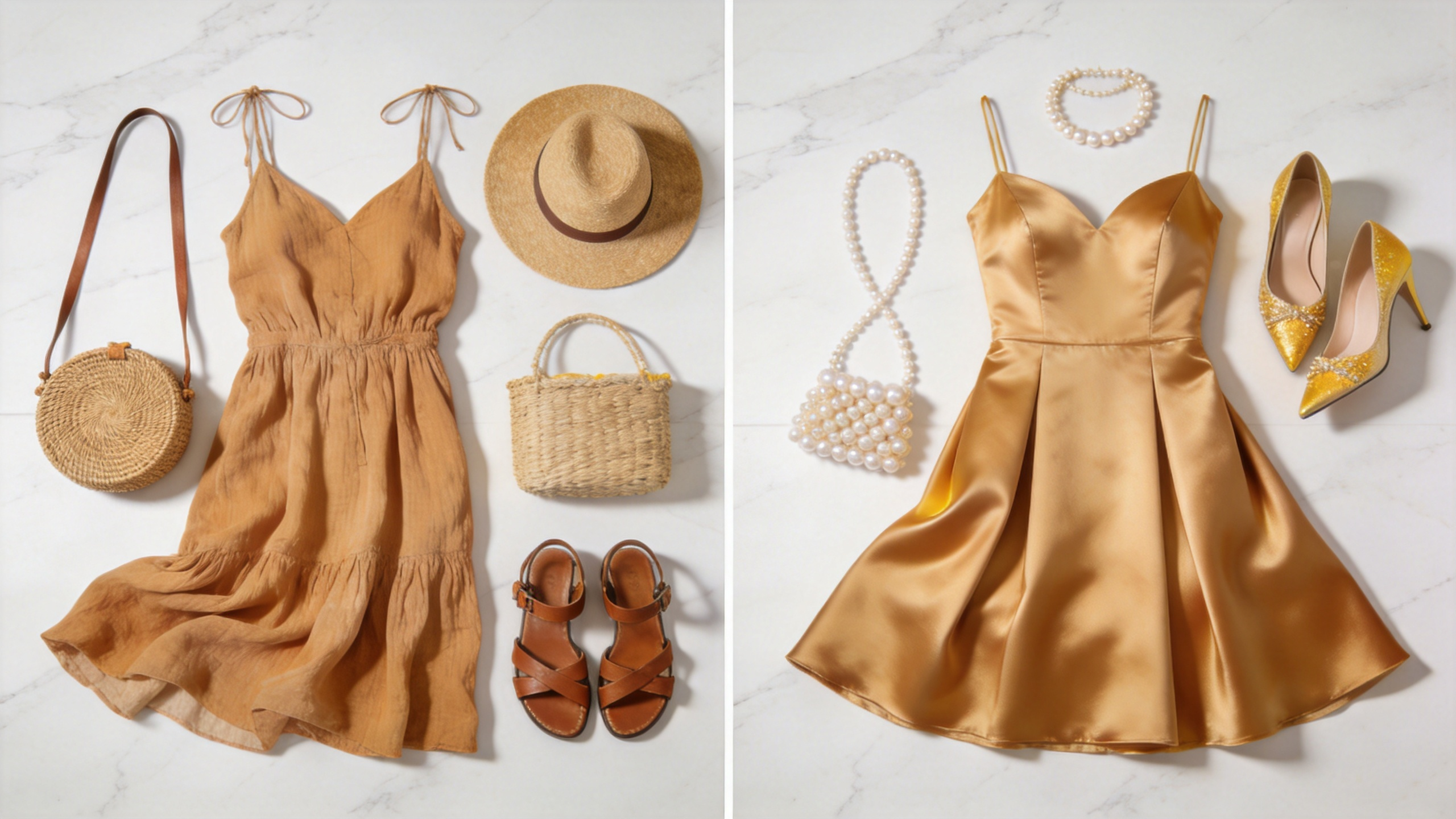 Beach vs Formal Wedding Outfit Comparison